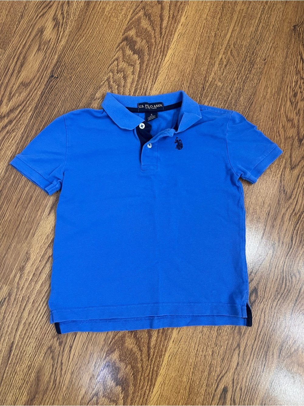 U.S. Polo Assn. Boys Blue Polo Shirt Size S (6-7) Short Sleeve
